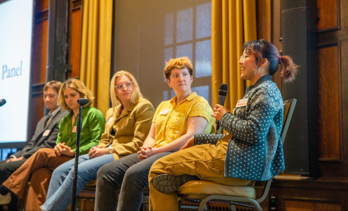 Image of Ashley Cheung on the panel at the Wisconsin Energy Institute’s 2023 Climate Teach-In